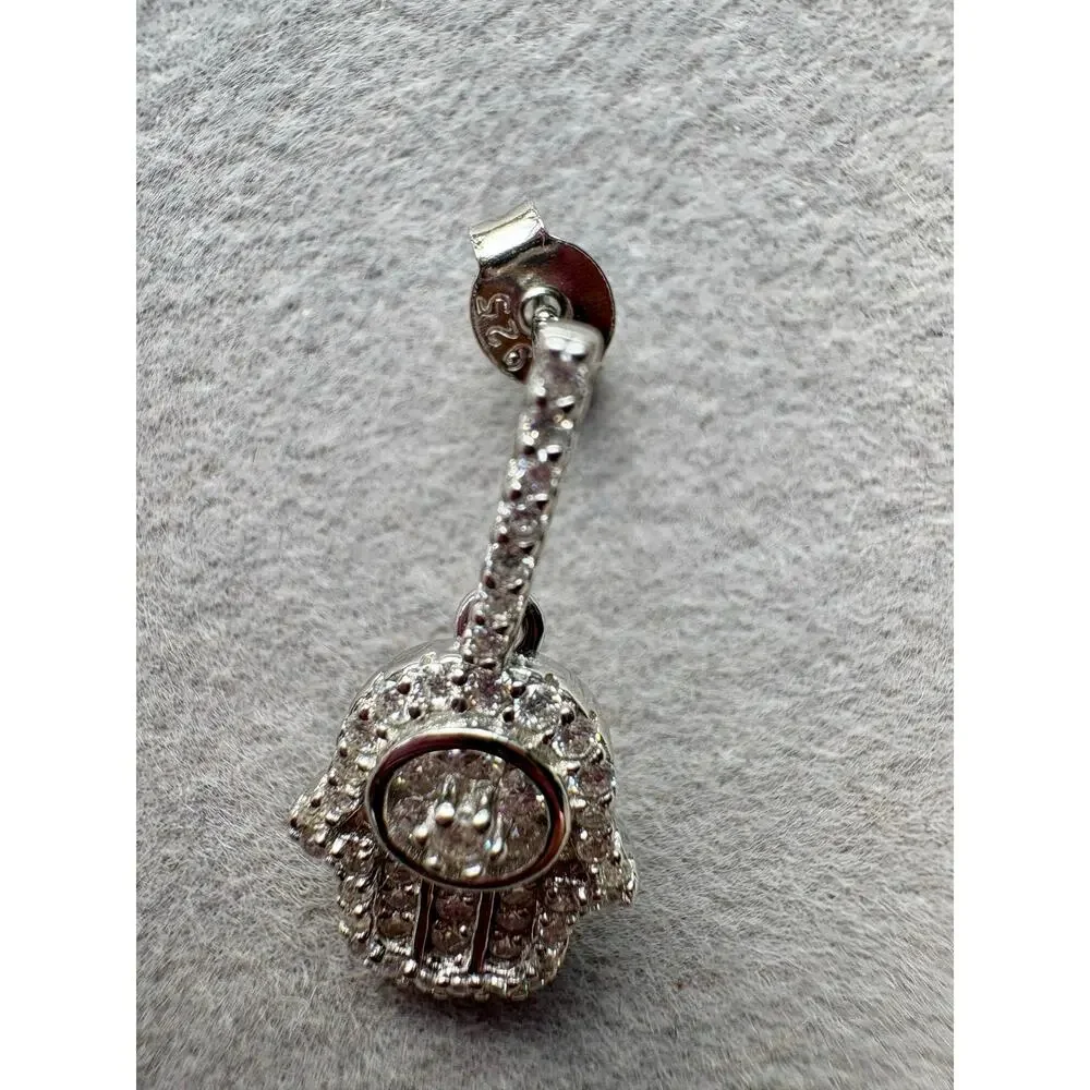 NWT Hamsa Moissanite Necklace & Earring Bundle - 925 Silver - Picture 7 of 10